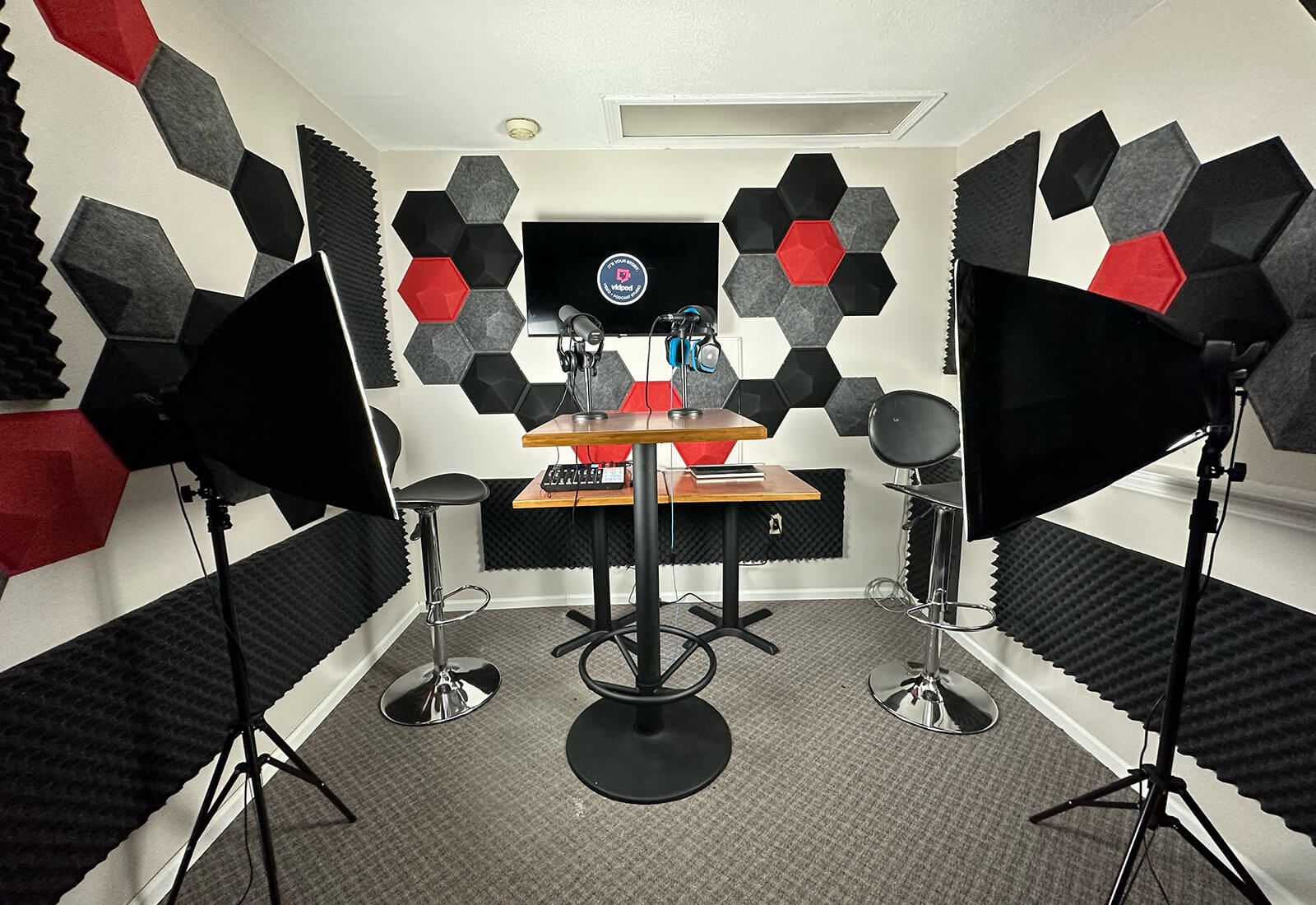 Inside Vidpod Studio Video and podcasting recording studio in downtown Parksville, BC