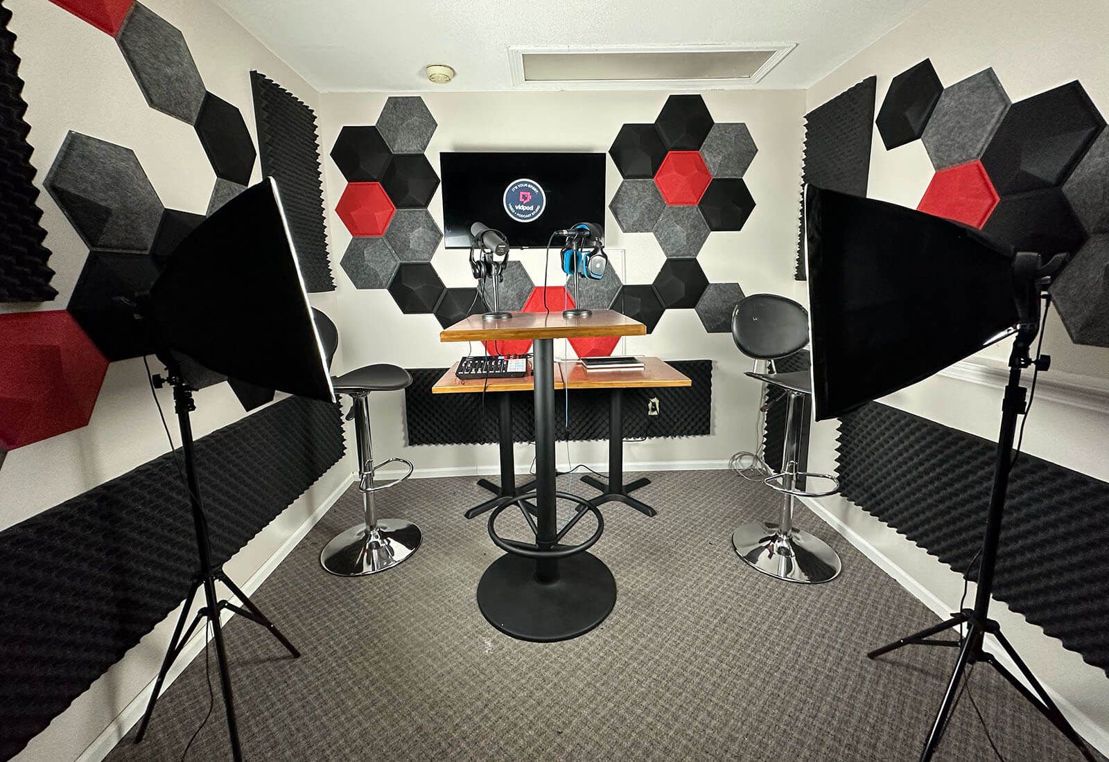 Inside Vidpod Studio Video and podcasting recording studio in downtown Parksville, BC